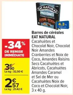 Carrefour Barres de céréales EAT NATURAL offre