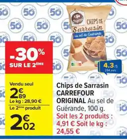 Carrefour Chips de Sarrasin CARREFOUR ORIGINAL offre