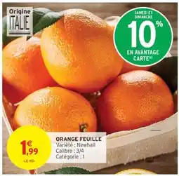 Intermarché Orange feuille offre
