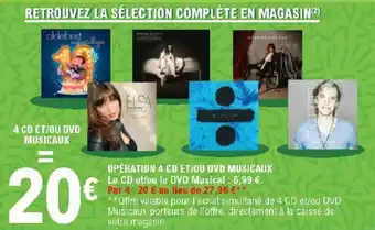 E.Leclerc Opération 4 CD et/ou DVD musicaux offre