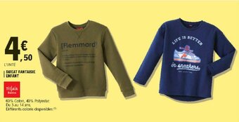 E.Leclerc Sweat fantaisie enfant offre