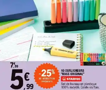 E.Leclerc 10 Surligneurs "boss original" offre