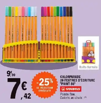 E.Leclerc Colorparade 20 feutres d'écriture offre