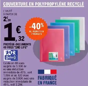 E.Leclerc Protège-documents 40 vues "2nd life" offre