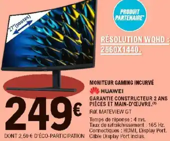 E.Leclerc Moniteur gaming incurvé offre
