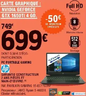 E.Leclerc PC portable gaming offre