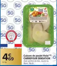 Carrefour Market Carrefour - cuisses de poulet halal sensation offre