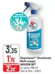 G20 Maison net - dégraissant bicarbonate multi-usages offre