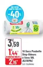 G20 Alfapac - sacs poubelle stop-odeurs a leins 50 l offre