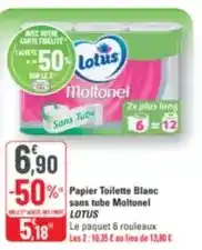 G20 Lotus - papier toilette blanc sans tube montonel offre