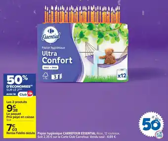Papier hygiénique carrefour essential