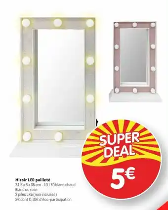 b&m Miroir LED pailleté offre