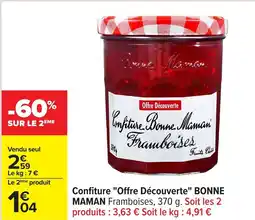 Carrefour Confiture offre découverte bonne maman framboises offre