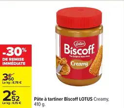 Carrefour Pâte à tartiner biscoff lotus offre