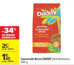 Carrefour Cassonade brune daddy dark demerara offre