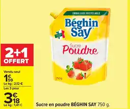 Carrefour Sucre en poudre béghin say offre