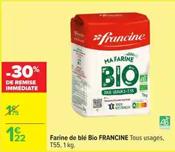 Carrefour Farine de blé bio francine offre