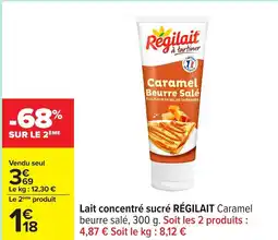Carrefour Lait concentré sucré régilait caramel beurre salé offre