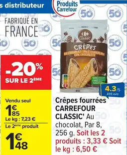 Carrefour Crêpes fourrées 50 carrefour classic offre
