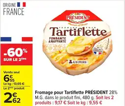 Carrefour Fromage pour tartiflette président offre
