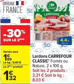 Carrefour Lardons carrefour classic offre