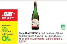 Carrefour Cidre bio écusson offre