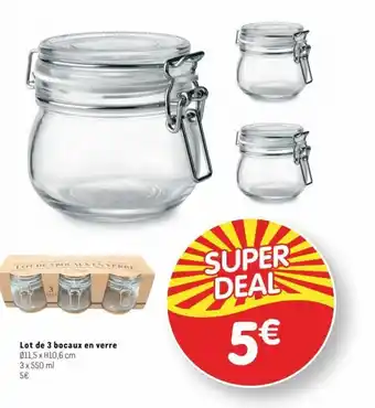 Lot de 3 bocaux en verre