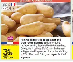 Carrefour Pomme de terre de consommation à chair ferme blanche offre