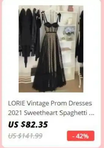 LORIE Vintage Prom Dresses 2021 Sweetheart Spaghetti