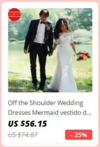 Off the Shoulder Wedding Dresses Mermaid vestido