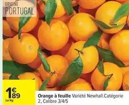 Carrefour Orange à feuille offre