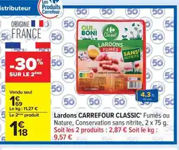 Carrefour CARREFOUR CLASSIC Lardons offre