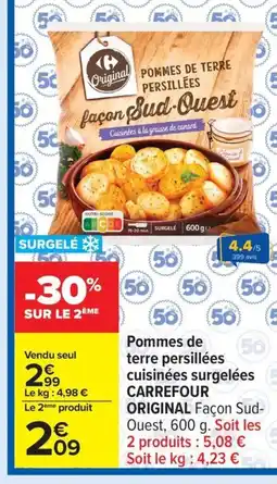Carrefour CARREFOUR ORIGINAL Pommes de terre persillées cuisinées surgelées offre