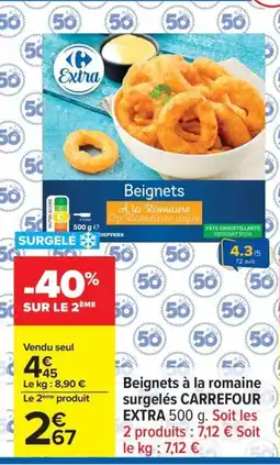 Carrefour CARREFOUR EXTRA Beignets à la romaine surgelés offre