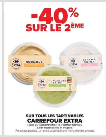 Carrefour CARREFOUR EXTRA Sur tous les tartinables offre