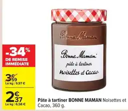 Carrefour BONNE MAMAN Pâte à tartiner offre