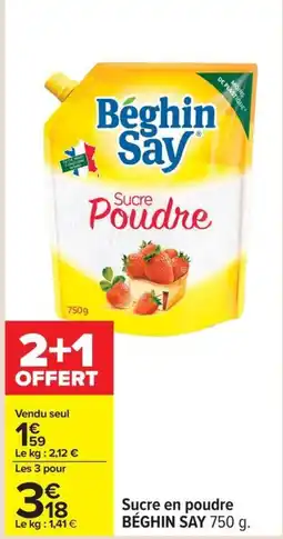 Carrefour BÉGHIN SAY Sucre en poudre offre