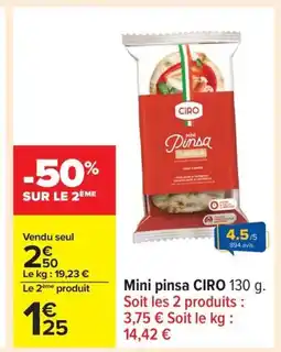 Carrefour CIRO Mini pinsa offre