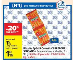 Carrefour CARREFOUR SENSATION Biscuits Apéritif Croustiz offre