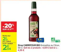 Carrefour CARREFOUR BIO Sirop offre