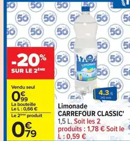 Carrefour CARREFOUR CLASSIC Limonade offre