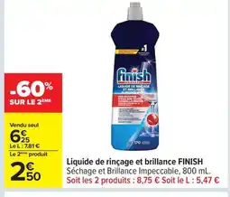 Carrefour FINISH Liquide de rinçage et brillance offre