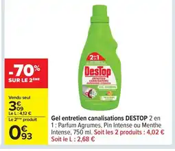 Carrefour DESTOP Gel entretien canalisations offre