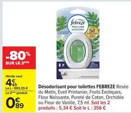 Carrefour FEBREZE Désodorisant pour toilettes offre