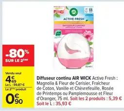 Carrefour AIR WICK Diffuseur continu offre
