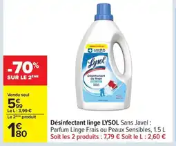 Carrefour LYSOL Désinfectant linge offre