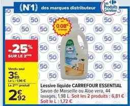Carrefour CARREFOUR ESSENTIAL Lessive liquide offre