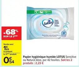 Carrefour LOTUS Papier hygiénique humide offre