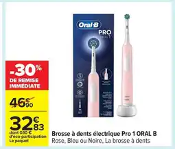 Carrefour ORAL B Brosse à dents électrique Pro 1 offre