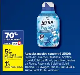 Carrefour LENOR Adoucissant ultra concentré offre